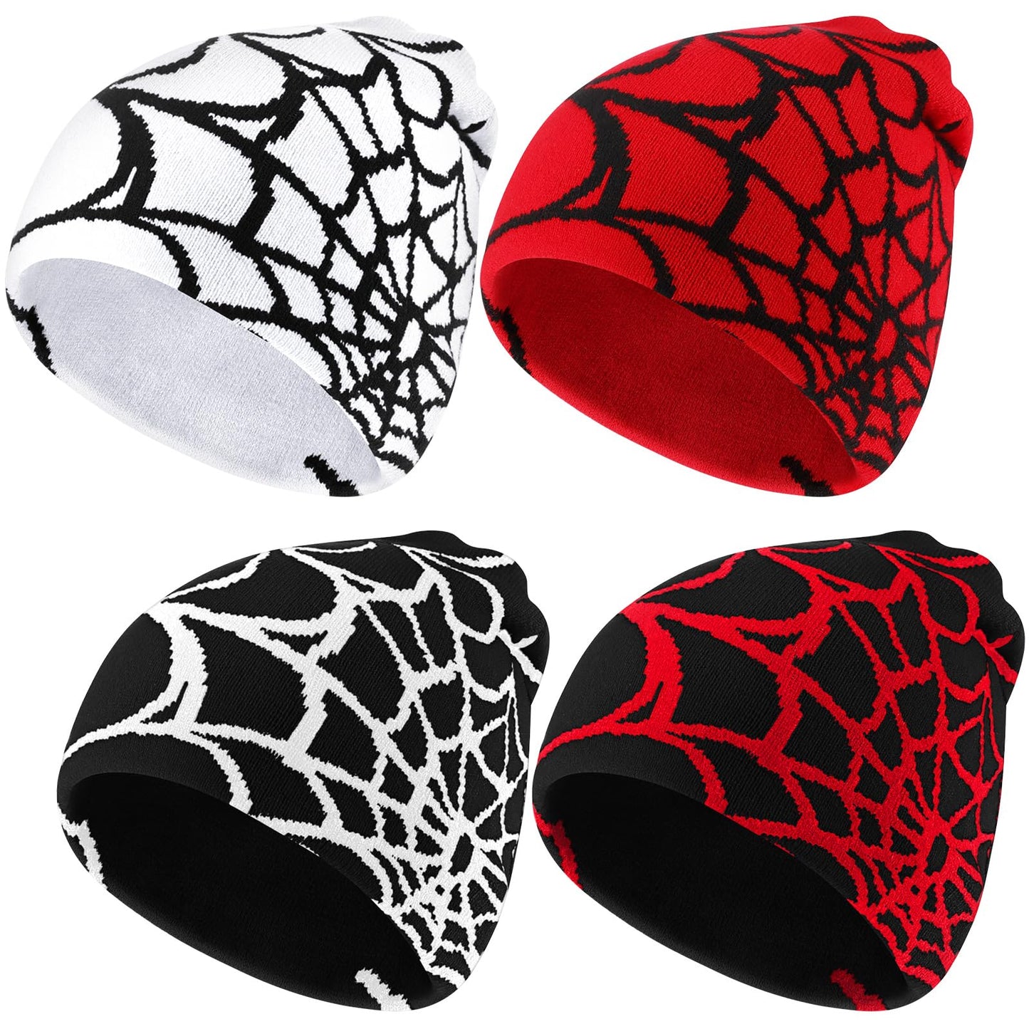 Y2K Spider Web Beanie 4-Pack