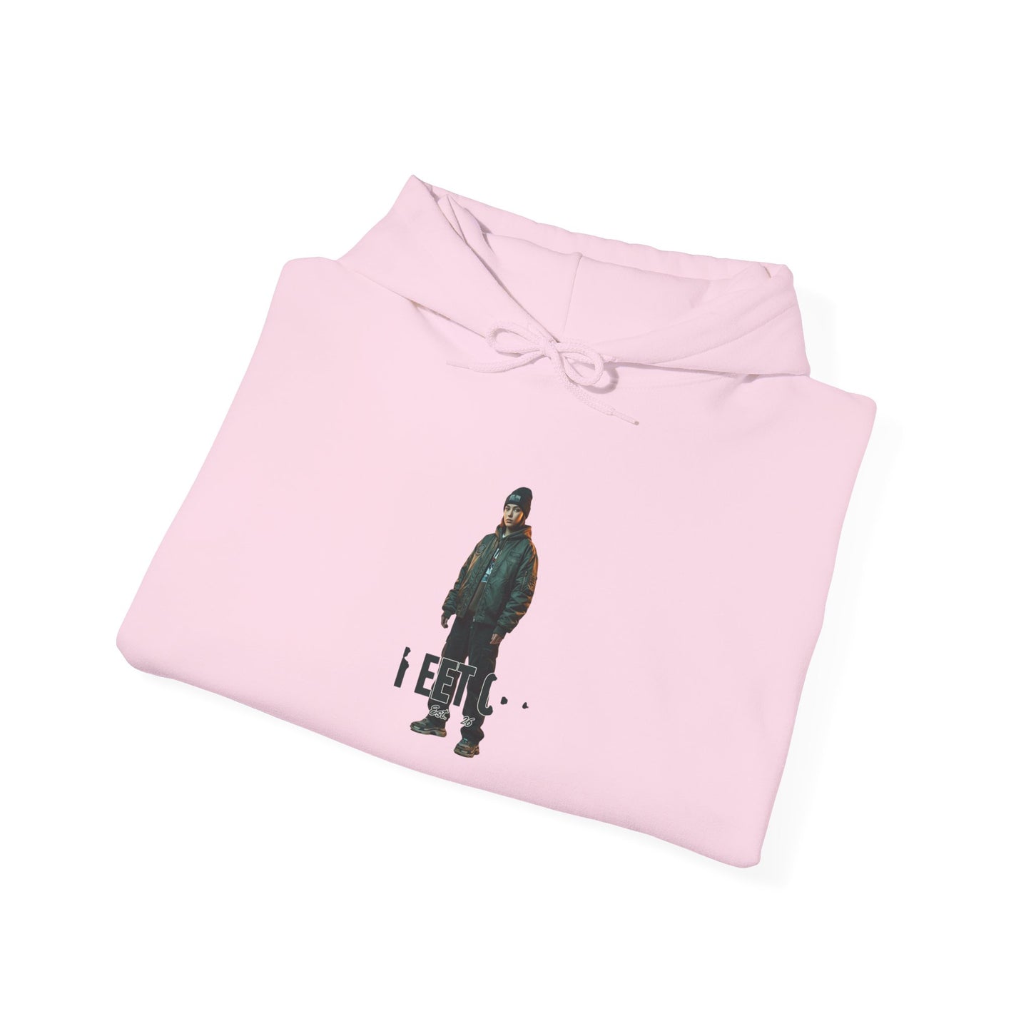 Minimalist Skate Graphic Hoodie — Small Center Skateboarder Design