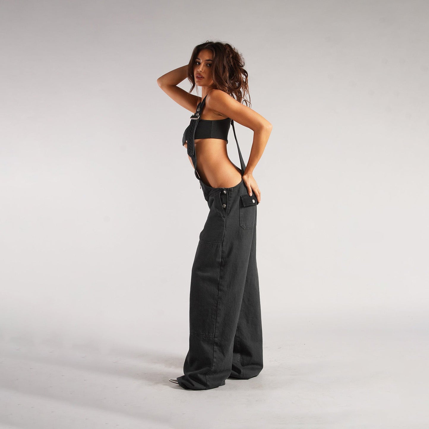 Chic Zipper Denim Overalls with Pockets
