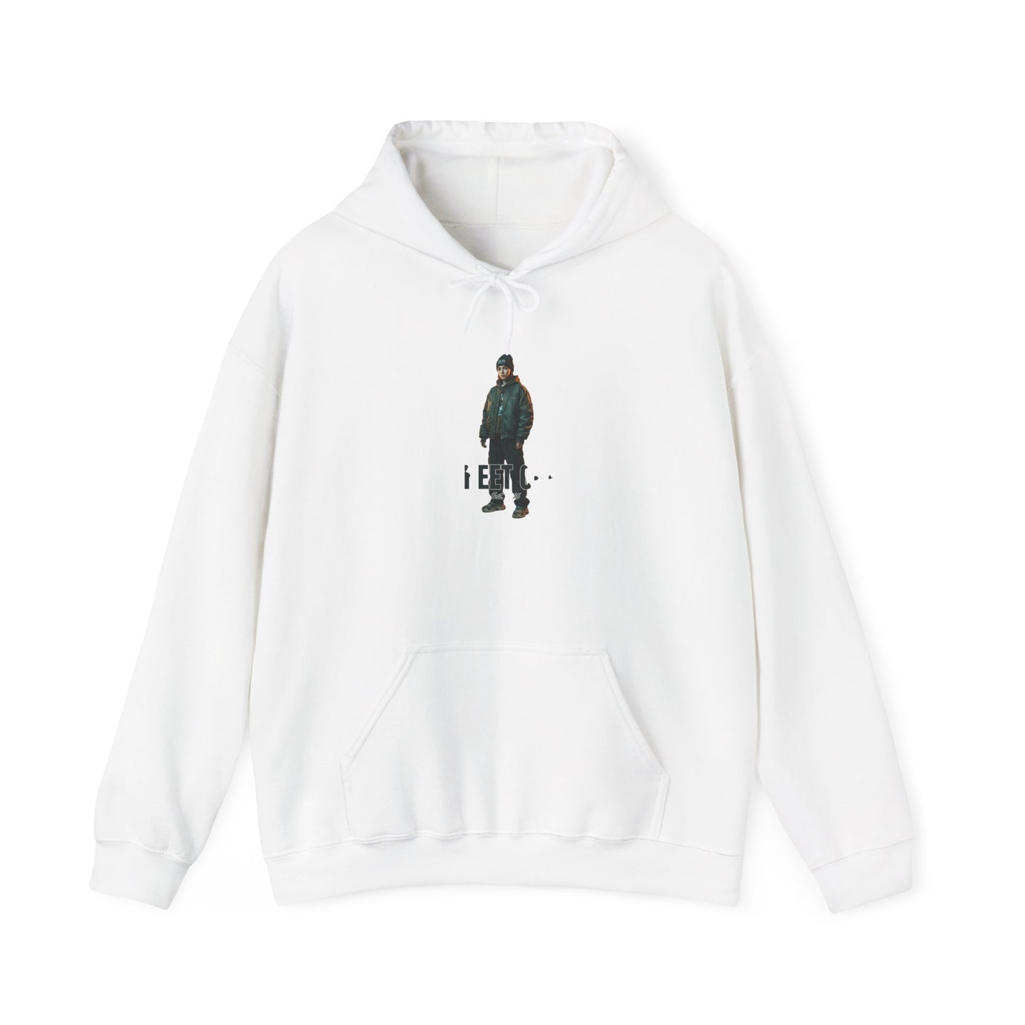 Minimalist Skate Graphic Hoodie — Small Center Skateboarder Design