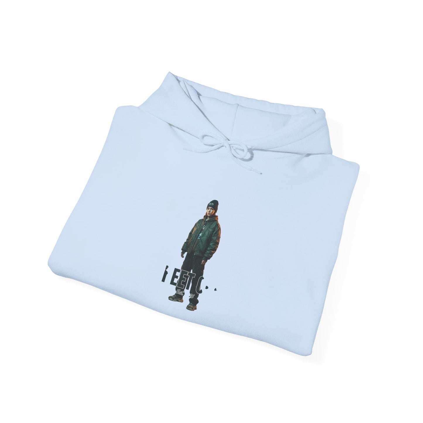 Minimalist Skate Graphic Hoodie — Small Center Skateboarder Design