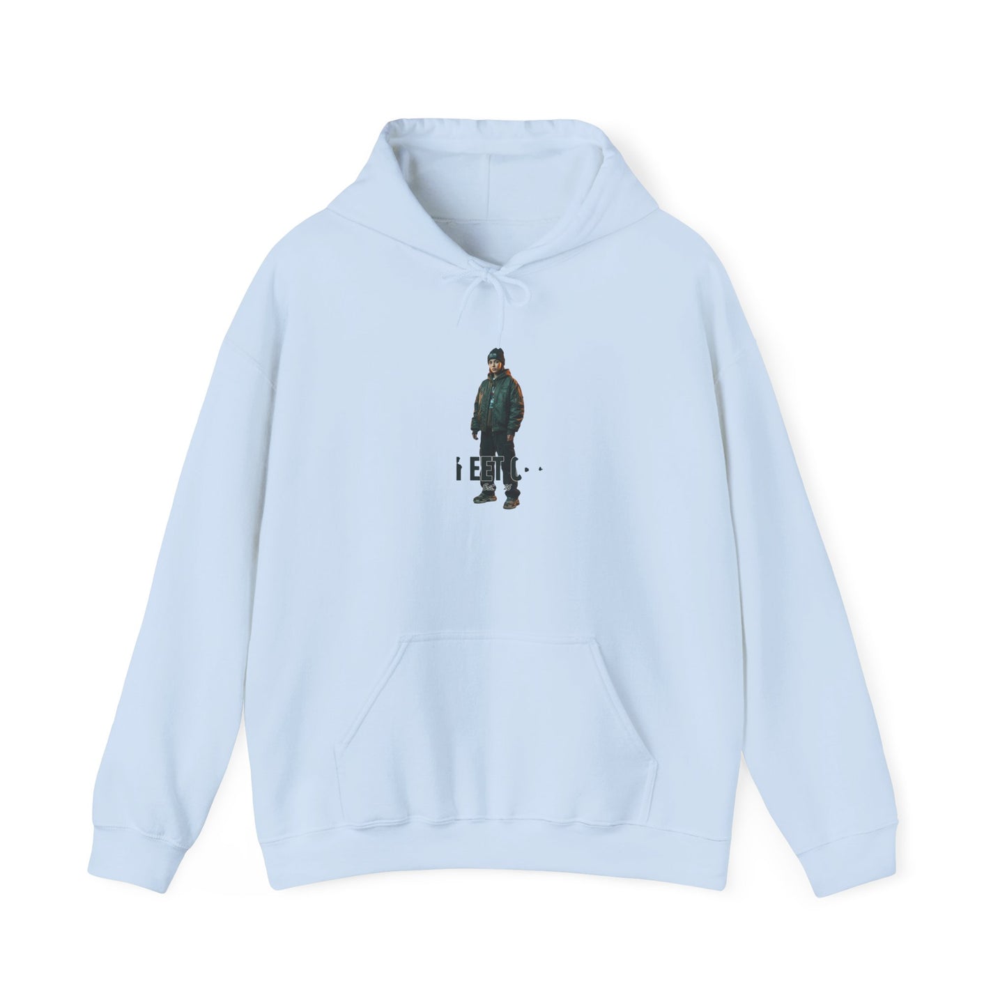 Minimalist Skate Graphic Hoodie — Small Center Skateboarder Design