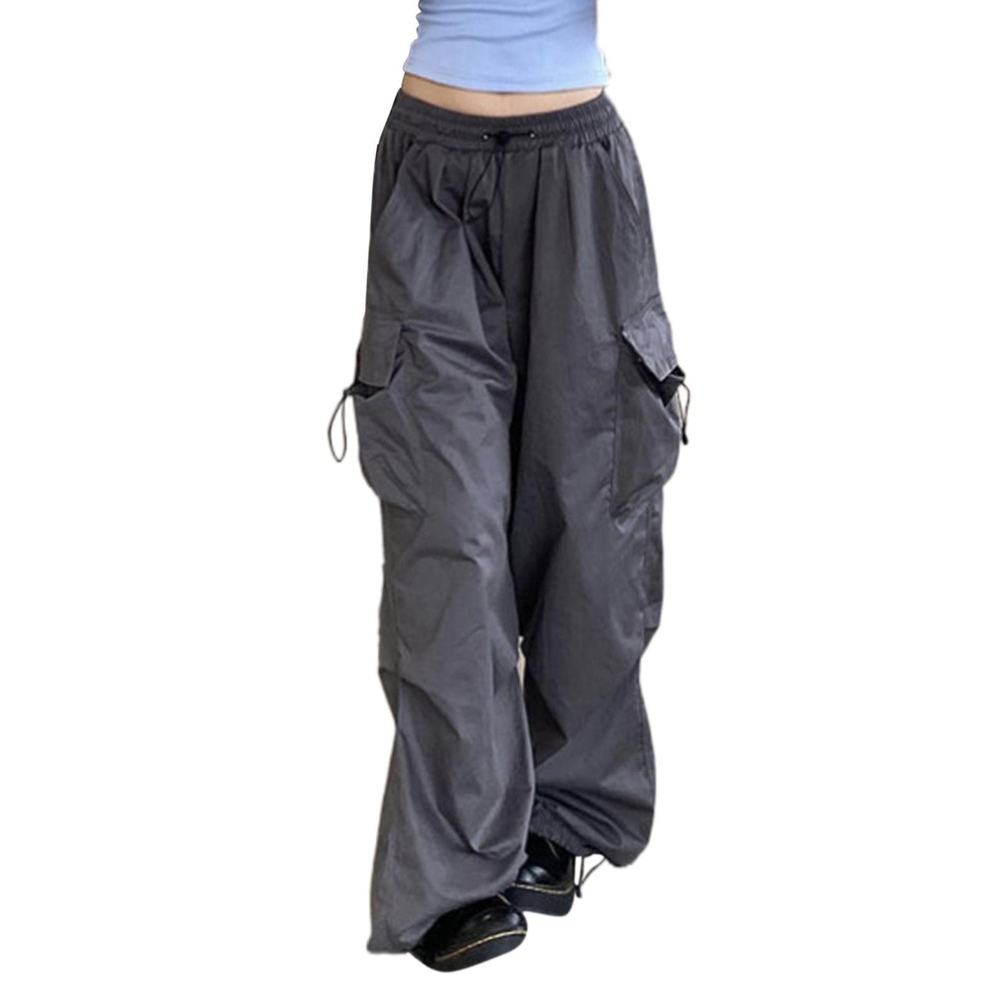 Women's Green Wide-Leg Cargo Pants