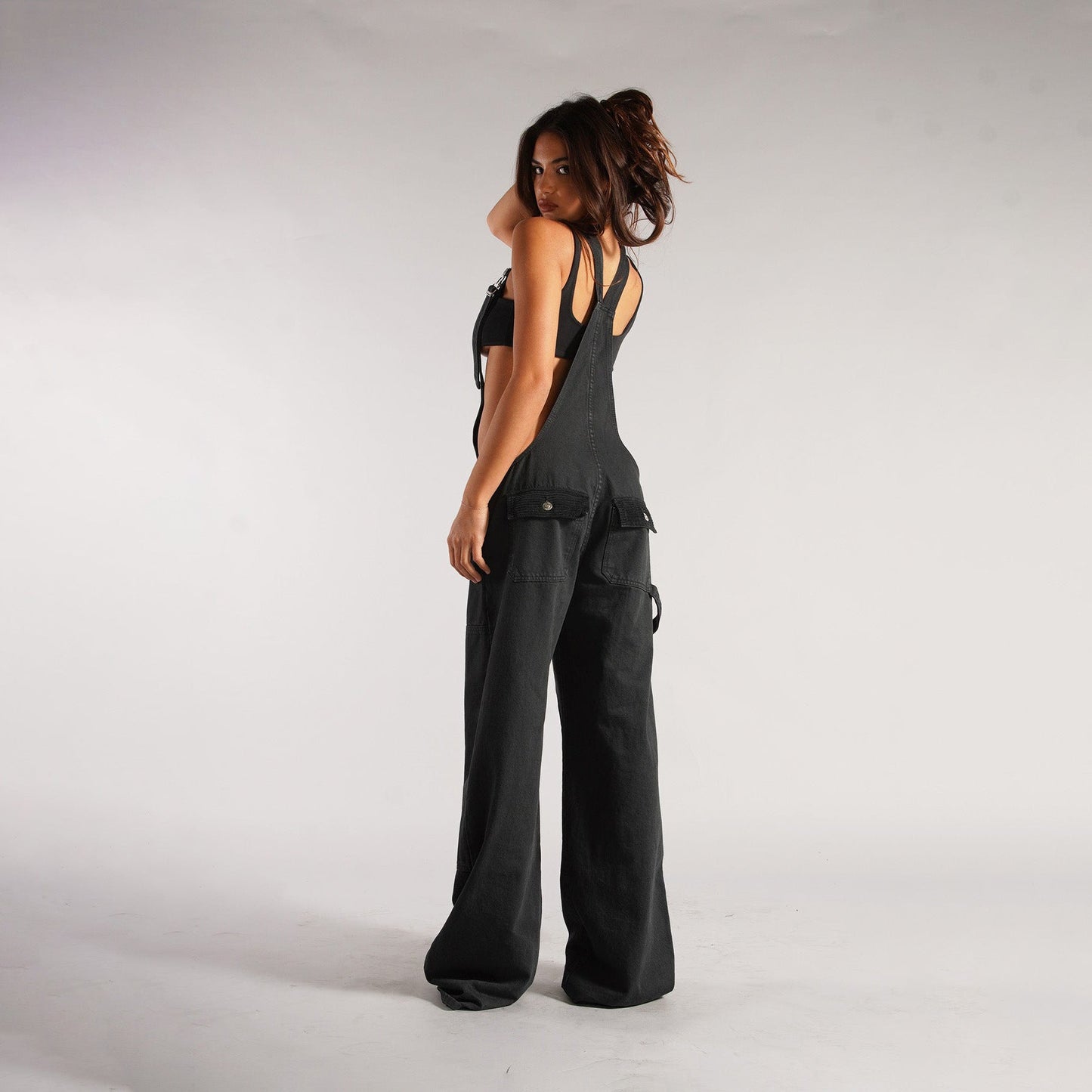Chic Zipper Denim Overalls with Pockets