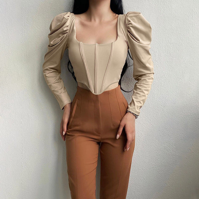 Luxe Gray Corset Top by Meqeiss