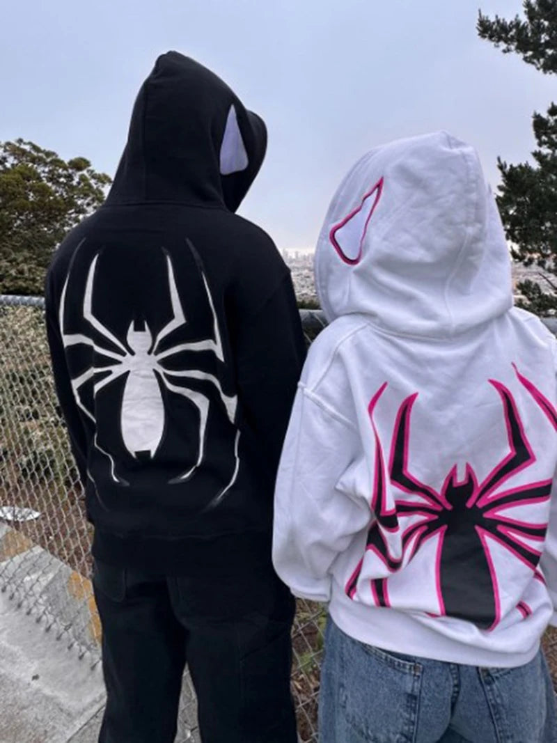 Y2K Spider Zip-Up Hoodie Jacket