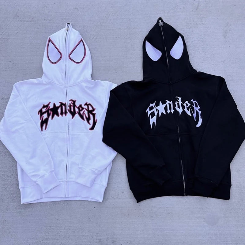 Y2K Spider Zip-Up Hoodie Jacket