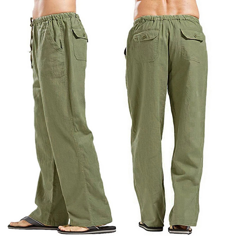 Linen Wide Leg Yoga Pants