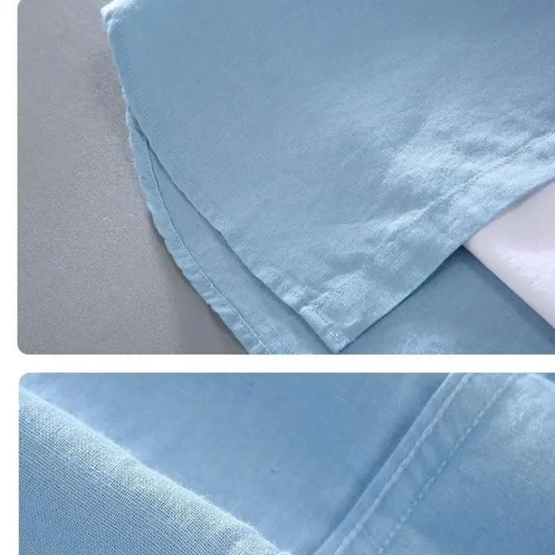 Cotton Linen Stand Collar Shirt